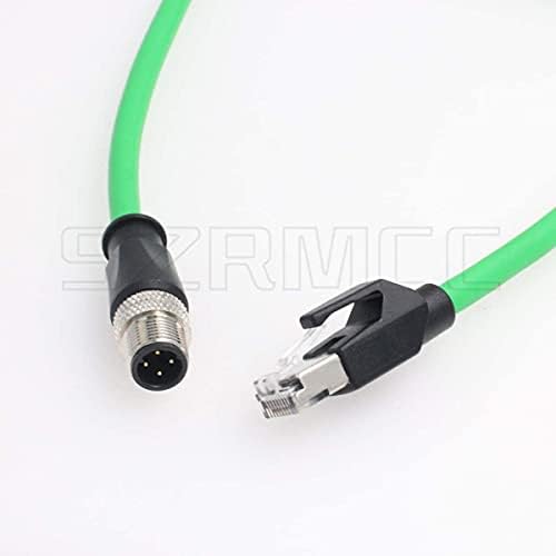 SZRMCC M12 Ethernet Cable D-Code 4 PIN MAN MALE TO RJ45 конектор Висок флекс CAT5E Заштитен водоотпорен мрежен кабел за сензор