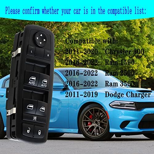 68231805AA прекинувач за прозорец за напојување компатибилен со 2011-2012 Chrysler 300 2011-2012 Dodge Charger Prailth -2018 RAM 1500