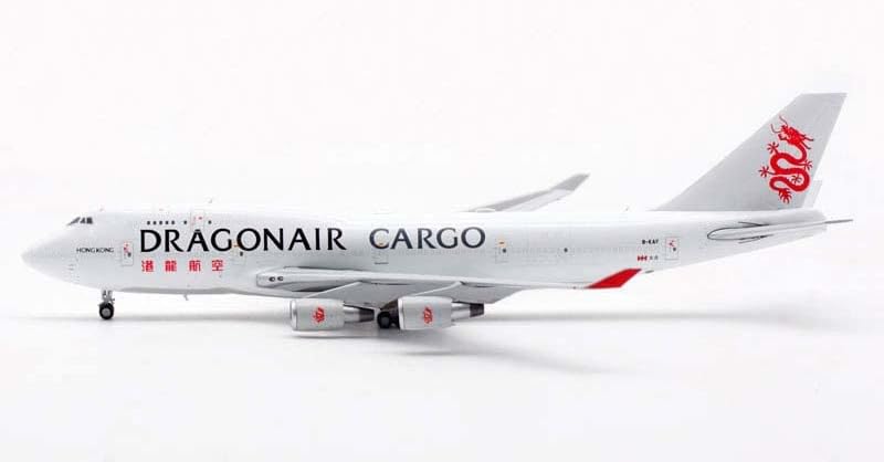 JC Wings Dragonair Cargo for Boeing B747-400 B-KAF 1/400 Diecast Aircraft Pre-изграден модел