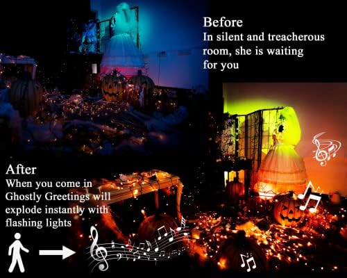 Декорации за Ноќта на вештерките Дотвејв 82ft 200 LED диоди Стринг светла со плашлив музички инфрацрвен сензор за движење Контролер