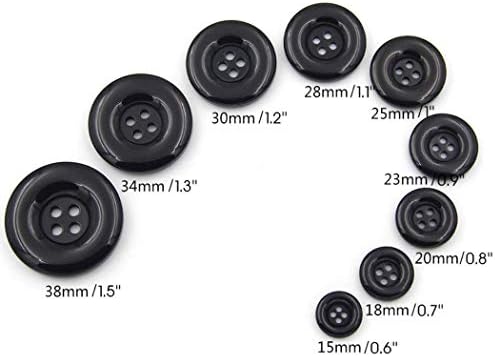 Копчиња за повеќебојни смола од Ванана 0,6 ''-1,5 '' Копчиња за дупки од 4 кругови-куќи-палчиња костуми панталони со различни големини