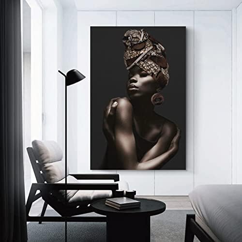 Ретро уметност Апстракт Црното африканско голи Womanена плака за сликарство и постер за печатење wallид Постери за сликање на платно
