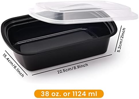 Citch ' nmore [38oz 30Pack Пластични Оброк Првично Контејнери Со Капаци, 1 Преграда Контејнери За Складирање На Храна, Екстра Големи &засилувач;Дебели,