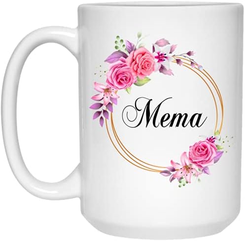 Gavinsdesigns Мема Цвет Новина Кафе Кригла Подарок За Денот На Мајката - Мема Розова Цвеќе На Злато Рамка-Нова Мема Кригла Цвет -