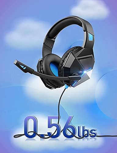 MP Tech Ak Слушалки ЗА Ps5/PS4/КОМПЈУТЕР Компјутерски Слушалки Со Микрофон За Поништување Бучава, Xbox Слушалки СО 3D Стерео Звук, Меки Сунѓерски