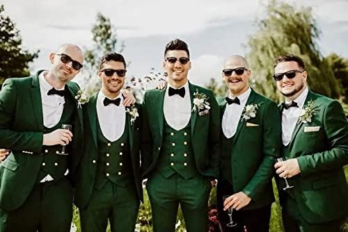 3 парчиња машки костуми тенок фит костуми за мажи со двојно до градите мажи блејзер елек панталони за мажи свадбени костуми матурска