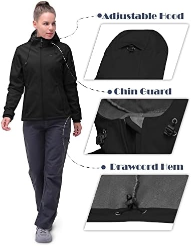 33.000 метри женски јакна за меки, руно наредени топла јакна светло качулка со ветровито за ветровито за пешачење на отворено