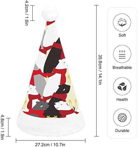 Среќен Божиќ Диви Плишано Мече Божиќ Шапка Персоналните Дедо Мраз Шапка Смешни Божиќ Украси