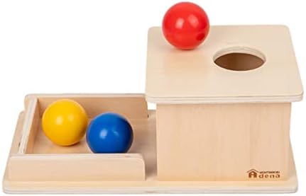 Адена Монтесори Целосна Големина Објект Постојаност Кутија Со Послужавник Три Топки Монтесори Играчки за 6-12 Месец Доенчиња