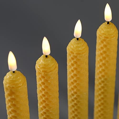 Girimax жолто саќе предводени свеќи со далечински, треперење на светилки од батерии сет од 6