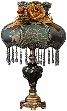 LQIFLVC TIFFANY стил длабока ламба во боја, цветни декоративни ламби за женски соби Гроздобер рачно изработена декоративна биро за ламба