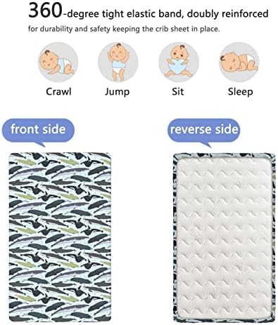 Тематски тематски лист за креветчиња, стандарден душек за креветчиња опремени ултра меки материјали за креветчиња за девојчиња или момче,