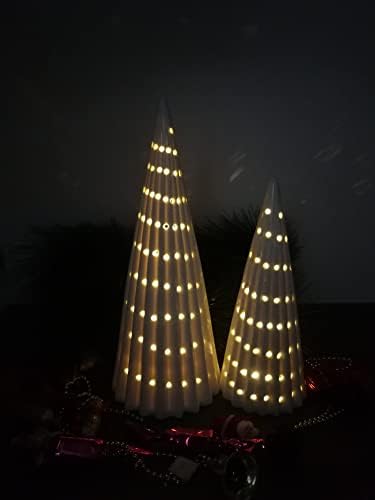 Сенгбоси порцеланско дрво за декор на хризми, декор на таблети со LED светла