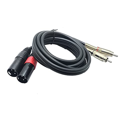 Mmnne Dual RCA до XLR машки кабел, двоен RCA машки до двојно XLR машки кабел HIFI стерео аудио врска микрофон кабел за кабел за кабел за кабел