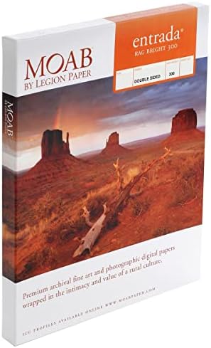 Moab Entrada Rag FineArt 2-Side Blight Mate Inkjet Paper, 17x22 “, 25 чаршафи
