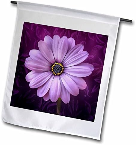 3дроза Женска Виолетова Маргаритка Ботаничка Убавина Со Лиснати Акценти-Знамиња