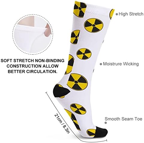 Нуклеарно Зрачење Предупредување Цевка Чорапи Теле Чорапи Боја Појавување Топлина Високи Чорапи Печатени