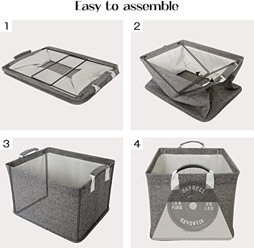 Домашен пакет на Лофорни-канти за складирање со метални рамки темно сива, xlarge 4-пакет и џамбо 2-пакет