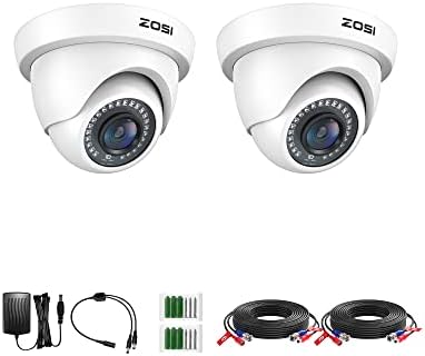 ZOSI 2Pack 2.0 MP HD 1080p Безбедносни Камери Комплет TVI/CVI / AHD Затворен Отворен 80ft Ден Ноќно Гледање CCTV Купола Домашни Камери ЗА 720p/1080N/1080P/5MP/4K
