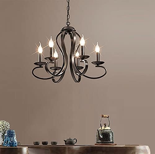 Омонс Е14 Европски стил Едноставна светилка за свеќи, личност креативен американски стил железо уметнички свеќа лустер, за