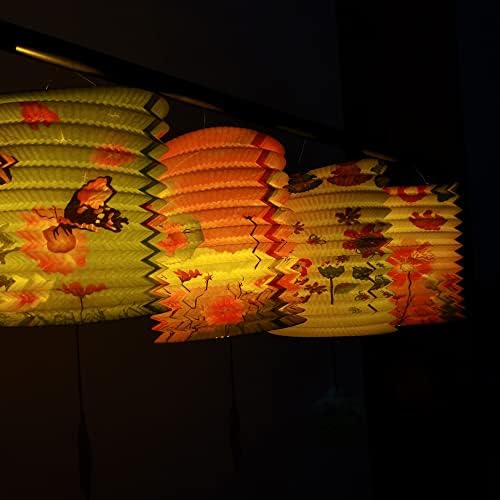 12пакувајте Кинески Јапонски Висечки Хартиени Фенери, Шарени Азиски Кинески Цветни Фенери Нијанси На Светилки, Фестивалска Декорација За Кинеска