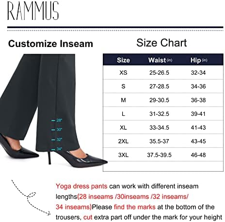 Rammus 28 /30/32 /34 женски јога фустани панталони со 5 џебови со високи половини за истегнување на половината, панталони за жени за