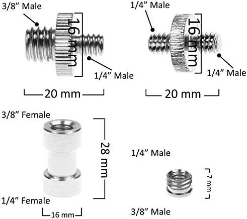 Kare & Kind 20x адаптер монтиран сет -1/4 инчен и 3/8 инчен конвертор навојни завртки - Стандардна нишка - идеална за камери DSLR, стативи,
