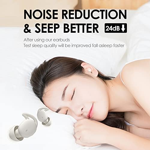 Xmenha спиење ушите за откажување на бучава за спиење на слушалки со Bluetooth Ултра најмали невидливи мини скриени пупки за безжични