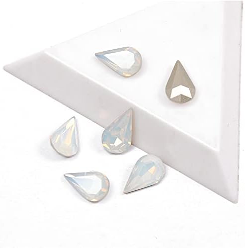 Yanruo 4300 бели кристали во боја на опал, нокти rhinestones круша во облик на кристали камења сјајни скапоцени камења маникир нокти