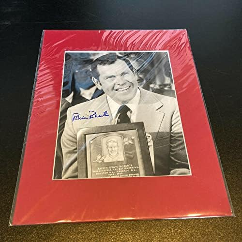 Робин Робертс потпиша автограмирана фотографија со индукција на славните - Фотографии со автограми MLB