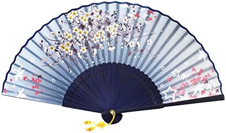 Корејски Традиционалните Ѕвезда&засилувач;Цвет Свила Рака Вентилатор 8 Со Нориги Преклопен Подарок СИВА
