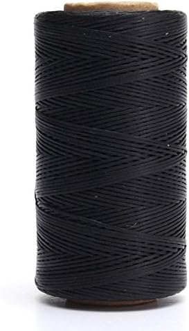 284yrd восочен 150d 1mm кожен кожен конец за шиење, црна боја, црна