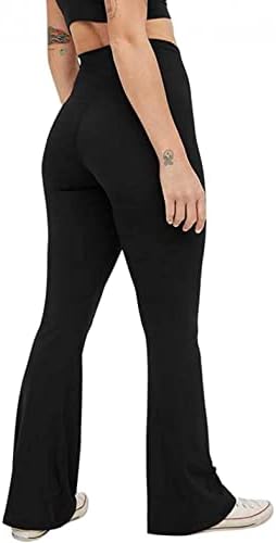 Chswvukq женски обични јога панталони V waist кросовер со висока половината црна пламен фитнес панталони за тренинзи за жени за жени