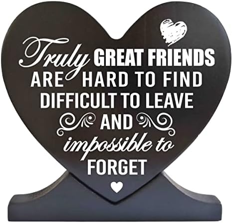 Навистина одлични пријатели Позитивна порака Црно печатено дрво знак, подарок дрво срце, рустикално домашно дрво декор, исчезнати, пријатели