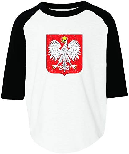 Amdesco Poland Cout од полски полски полски Полска бел орел дете Раглан кошула