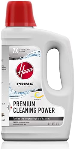 Hoover Prime Professional Professional Deep Cleanting Teark Shampoo, Concentated Machine Cleass Solution, 50oz формула, AH31959, бело