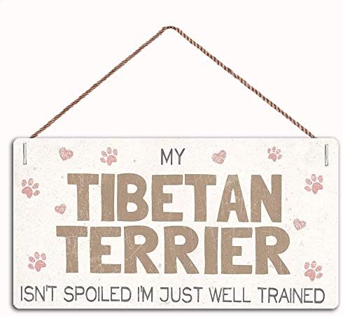 Maiyuan Wood Signgaefunny Sign Home додаток-прекрасен знак за подарок за домашен додаток за сопственици на кучиња од тибетански територии, знак