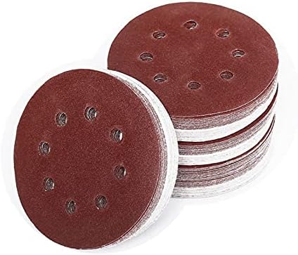 Sander Sandpaper 100 5-инчни 125 mm 8-дупки со тркалезни шкури за шкурка, грицкајте 40-2000, користени за да ги изберете дисковите за