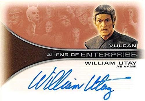 Вилијам Омеј автограмираше Вонземјани На Претпријатието За трговски картички како Вулкан Ваник 2002 ѕвездени Патеки АА10 Сертифициран