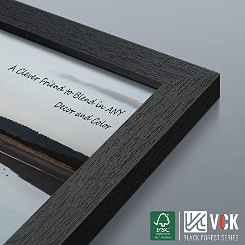 VCK 18x24 Постери за постер од 2 - црна, текстура ексклузивни рамки за цврсто дрво со полиран плексиглас