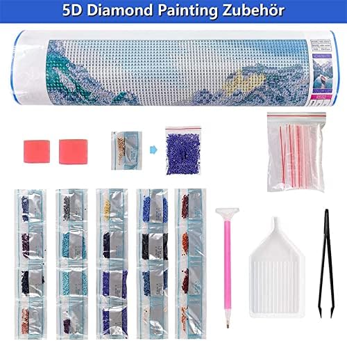 Дијамантски комплети за сликање за возрасни/деца 5D DIY дијамантска уметност боја со целосен квадратен дијамант уметност сина планина