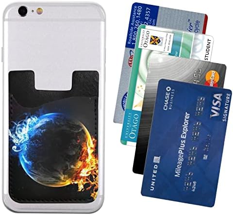 Држач на картички за мраз и оган Телефон, ПУ-кожена само-лепете ја лична карта за кредитна картичка за 2,4x3,5 инчен паметен телефон назад