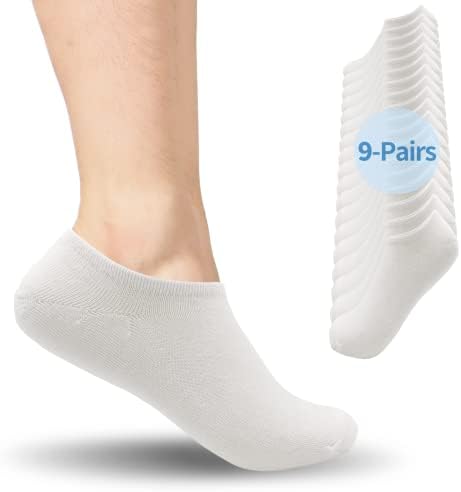 ХЕРАН Нема Шоу Чорапи Мажи Големина 6-12, 9-Пакет Ниско Намалување Чорапи Мажи Атлетски Чорапи