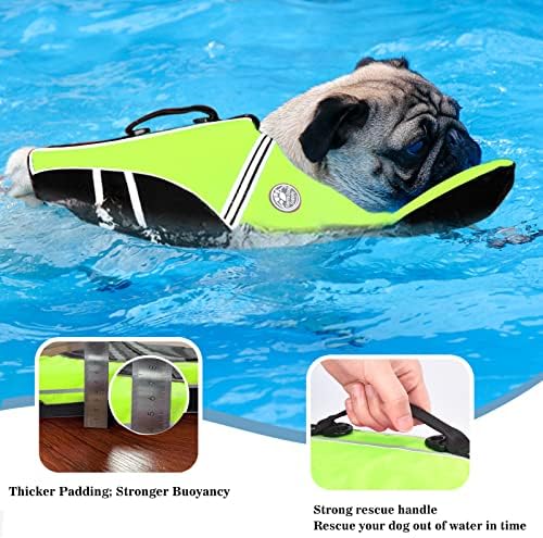Доживотна јакна за кучиња со супериорна пловност, животен елек за кучиња за пливање со пловење со брада, миленичиња PFD флотациони елек за