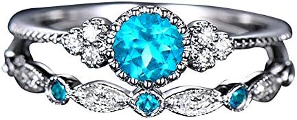 2023 Нов женски моден дијамантски прстен двојки накит 1 пар ringsвони поставена големина 8 розови прстен на палецот
