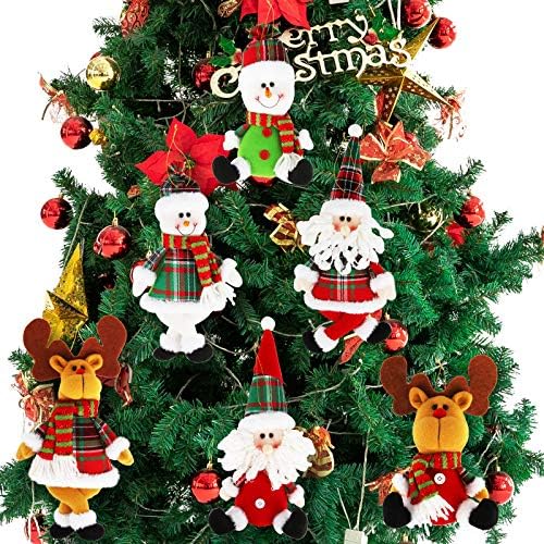 7 Пакет Божиќ Украси - 1 Бело Вештачко Крзно Дрво Здолниште 48 &засилувач; 6 Кадифен Дрво Орнаменти Празник Божиќ Декор