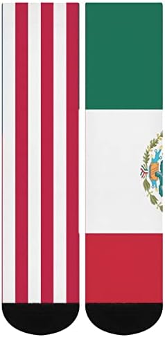 САД Мексиканско знаме печатено чорапи за појавување на бои Атлетски колени високи чорапи за жени мажи