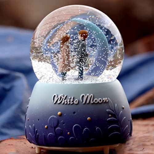 Ylyajy креативни светла во боја лебдат снегулки бела месечина двојка стаклена кристална топка музичка кутија Танабата роденденски подарок