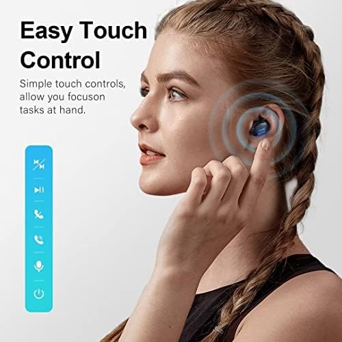 Калцини Вистински Безжични Слушалки За Уши Bluetooth 5.3 Со Микрофон, TWS Ушни пупки IPX8 Водоотпорни Слушалки Со Куќиште За Полнење, Безжични