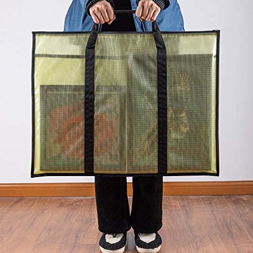 Уметничка мрежа винил торба за складирање со рачка и патент, водоотпорна уметност за складирање Транспарентна торба за големи постери, табла